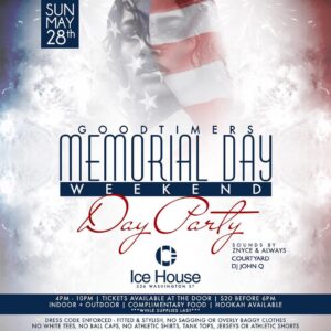 Read more about the article Goodtimers Memorial Day Weekend Dayparty – Sunday May 28th @ Icehouse