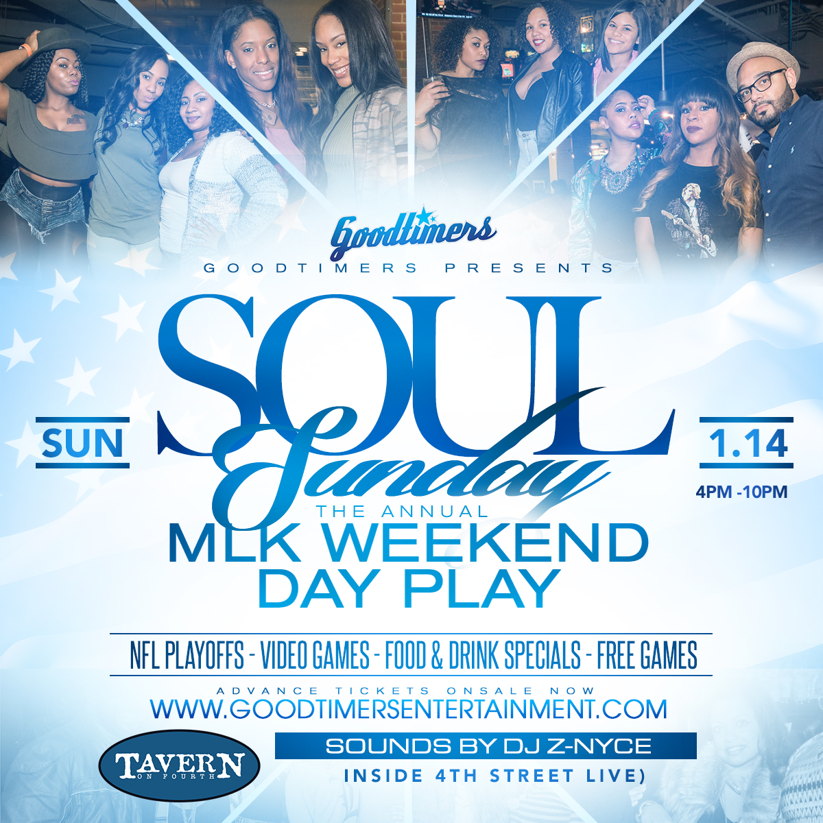 You are currently viewing Goodtimers Annual MLK Weekend Dayparty – Soul Sunday @ Tavern on 4th